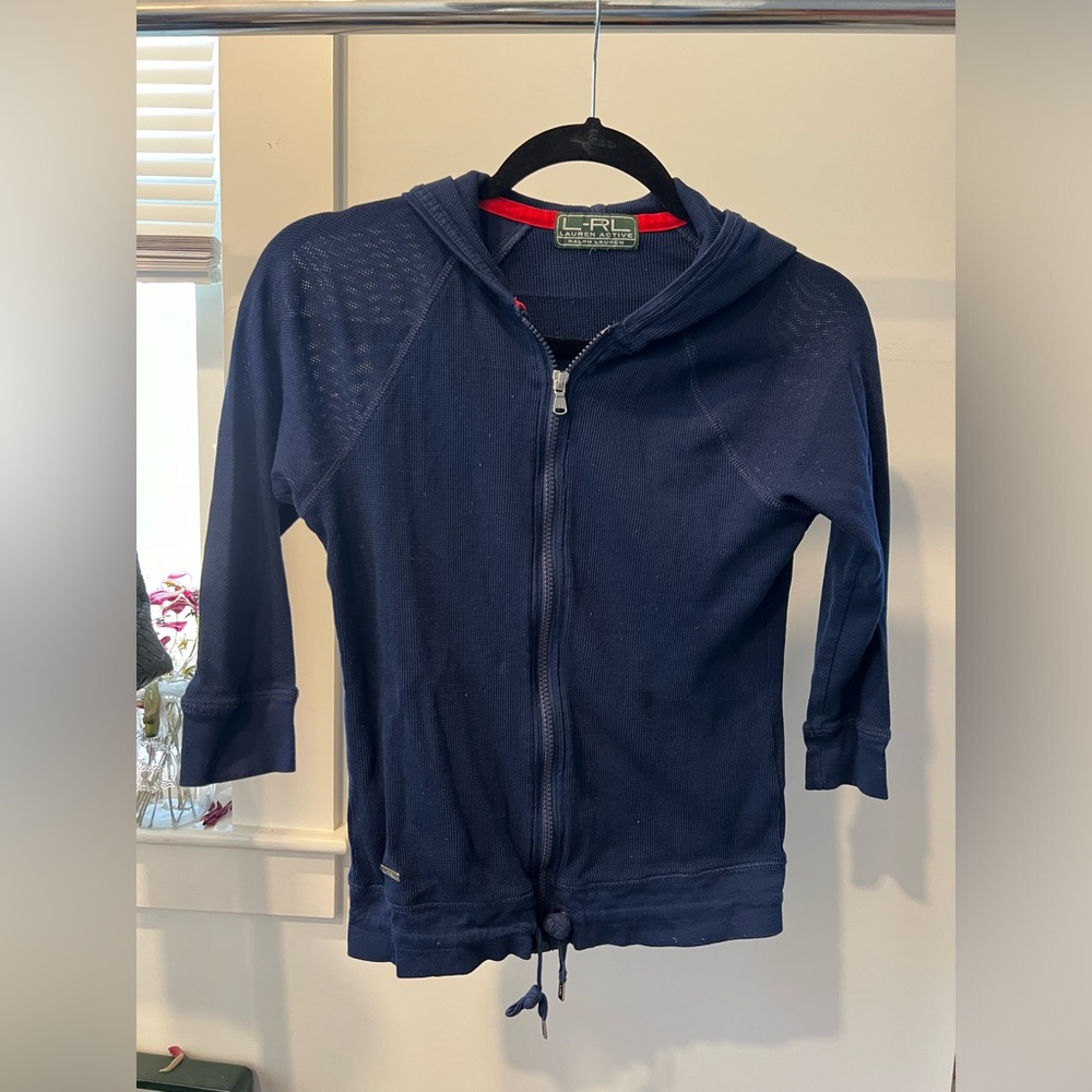 Ralph Lauren polo athletic navy blue zip up either xxl kids or xs women’s
